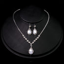 Elegant Teardrop Jewelry Set - Sparkling Necklace and Earrings, adorned with crystal accents, made of alloy, perfect for weddings, parties, and formal events, wedding jewelry.