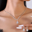 Elegant Teardrop Jewelry Set - Sparkling Necklace and Earrings, adorned with crystal accents, made of alloy, perfect for weddings, parties, and formal events, wedding jewelry.