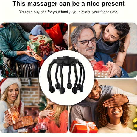 8-Claw Full-Coverage Smart Massager: Human-like Kneading, Immersive Head Relaxation BLACK