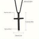 Titanium Steel Silver Men's Necklace, minimalist design, suitable for both men and women. Cross pendant style, religious-themed jewelry, showcasing unique faith and taste. Spiritual accessory, faith jewelry, minimalist design, contemporary jewelry, high-q