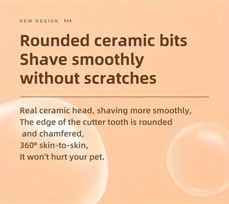 Low-Noise Pet Clipper for Dogs & Cats: Quiet Operation Reduces Stress, Rounded Blade Prevents Skin Irritation, 90-Min Runtime + Spare Blade Included