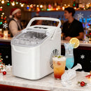 Desktop Ice Maker, Produces Ice in 6 Minutes with a Capacity of 26 Pounds, Energy-Saving 30% and Operating Noise Below 40 Decibels, Portable Ice Maker with Built-in Ice Basket, Suitable for Home and Camping.(BLACK)