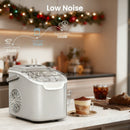 Desktop Ice Maker, Produces Ice in 6 Minutes with a Capacity of 26 Pounds, Energy-Saving 30% and Operating Noise Below 40 Decibels, Portable Ice Maker with Built-in Ice Basket, Suitable for Home and Camping.(GREY)