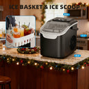 Desktop Ice Maker, Produces Ice in 6 Minutes with a Capacity of 26 Pounds, Energy-Saving 30% and Operating Noise Below 40 Decibels, Portable Ice Maker with Built-in Ice Basket, Suitable for Home and Camping.(GREY)