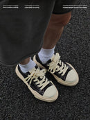 Canvas Sneakers Platform Sneakers Height-Increasing Shoes Unisex Casual Shoes - Black and white - Size 5(AU5/EU36)