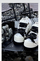 Camellia Platform Sneakers Chunky Canvas Shoes Unisex High-Top Sneakers Height - Camellia - Size 5(AU5/EU36)