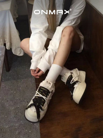 Camellia Platform Sneakers Chunky Canvas Shoes Unisex High-Top Sneakers Height - Camellia - Size 9(AU9/EU40)