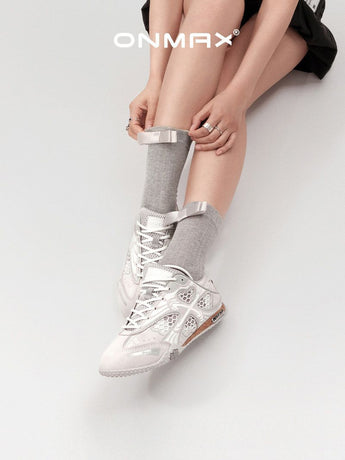women's casual shoes, four-leaf clover shoes, cut-out sneakers, breathable walking shoes, Australian summer footwear - Racing Grey - Size 6(AU6/EU37)