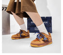 Vintage Sneakers Retro Skate Shoes Couple Matching Shoes Unisex Canvas Shoes - Camel - Size 11(AU11/EU42)