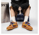 Vintage Sneakers Retro Skate Shoes Couple Matching Shoes Unisex Canvas Shoes - Camel - Size 7(AU7/EU38)