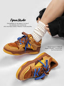 Vintage Sneakers Retro Skate Shoes Couple Matching Shoes Unisex Canvas Shoes - Camel - Size 8(AU8/EU39)