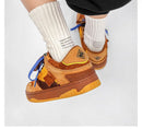 Vintage Sneakers Retro Skate Shoes Couple Matching Shoes Unisex Canvas Shoes - Camel - Size 8(AU8/EU39)
