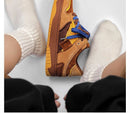 Vintage Sneakers Retro Skate Shoes Couple Matching Shoes Unisex Canvas Shoes - Camel - Size 9(AU9/EU40)
