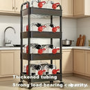 Five-Tier Rolling Cosmetics Storage Rack - Made of durable plastic, equipped with 360-degree swivel casters, strong load-bearing capacity - Suitable for bathroom, bedroom, kitchen, and home storage | White
