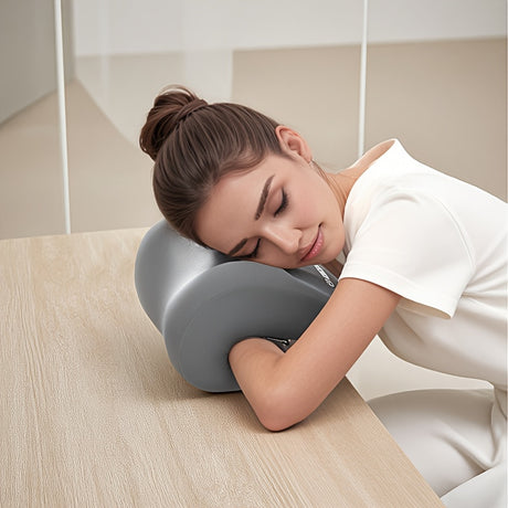 Ergonomic Multi-functional Nap Pillow - Desk Rest Pillow with Neck/Side Support, Memory Foam Cushion for Office, Home & Travel(BLACK)
