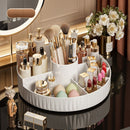 Rotatable Luxury Cosmetic Organizer Desk Large Capacity Skincare Storage Shelf Vanity Tidy Tray Cosmetic Storage Box（pink）
