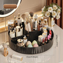 Rotatable Luxury Cosmetic Organizer Desk Large Capacity Skincare Storage Shelf Vanity Tidy Tray Cosmetic Storage Box（white）