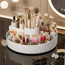 Rotatable Luxury Cosmetic Organizer Desk Large Capacity Skincare Storage Shelf Vanity Tidy Tray Cosmetic Storage Box（black）