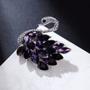 Purple  Crystal Swan Brooch with Premium Appeal – Secure Button Pin for Women, Dedicated Elegant Brooch, Stylish High-End Accessory Exquisitely Matched for Suits