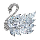 Purple  Crystal Swan Brooch with Premium Appeal – Secure Button Pin for Women, Dedicated Elegant Brooch, Stylish High-End Accessory Exquisitely Matched for Suits