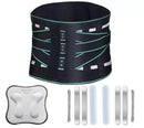 Lumbar Support Belt, featuring 8X Enhanced Lumbar Support, designed with a 3D massage pad, unisex back support strap, breathable and adjustable shoulder straps, available in green.（Size M）