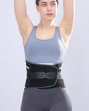 Lumbar Support Belt, featuring 8X Enhanced Lumbar Support, designed with a 3D massage pad, unisex back support strap, breathable and adjustable shoulder straps, available in green.（Size XXL）