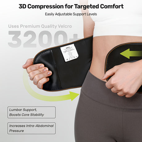 Lumbar Support Belt, featuring 8X Enhanced Lumbar Support, designed with a 3D massage pad, unisex back support strap, breathable and adjustable shoulder straps, available in green.（Size XXL）