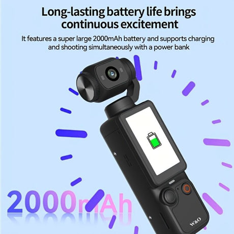 WHITE**4K HD 180° Rotating Anti-Shake Action Camera｜1.9-Inch Screen + 2000mAh Battery, Compact & Portable Vlogging & Travel Companion — Streamlined Design, Durable, Ideal for Content Creators & Holiday Gifting**