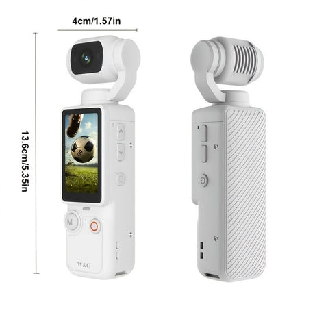 WHITE**4K HD 180° Rotating Anti-Shake Action Camera｜1.9-Inch Screen + 2000mAh Battery, Compact & Portable Vlogging & Travel Companion — Streamlined Design, Durable, Ideal for Content Creators & Holiday Gifting**