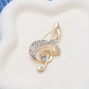 **Lively Musical Note Brooch: 5.8cm Gilded Movement, an Artistic Verse in Everyday Wear**