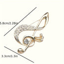 **Lively Musical Note Brooch: 5.8cm Gilded Movement, an Artistic Verse in Everyday Wear**