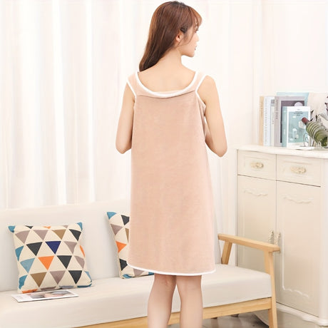 1-Piece Bath Towel with Pocket, Wearable Bath Towel, Bathroom Shower Supply, Can be Used as Robe, Nightgown, Sexy Strap Dress, Blanket, Indoor/Outdoor Fitness Sauna Shawl, Easy to Carry, Machine Washable（blue）