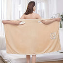 1-Piece Bath Towel with Pocket, Wearable Bath Towel, Bathroom Shower Supply, Can be Used as Robe, Nightgown, Sexy Strap Dress, Blanket, Indoor/Outdoor Fitness Sauna Shawl, Easy to Carry, Machine Washable（blue）