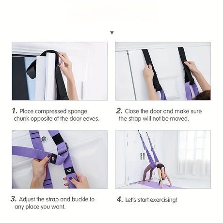 Hanging Fitness Resistance Band: 4-Step Installation, Full-Body Stretching & Strength Training at Home(PINK)