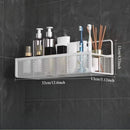 Wrought Iron Bathroom Storage Basket, Wall-Mounted Self-Adhesive Toothbrush Holder, Cosmetic & Condiment Shower Shelves, Kitchen & Bathroom Decorative Accessories/ WHITE