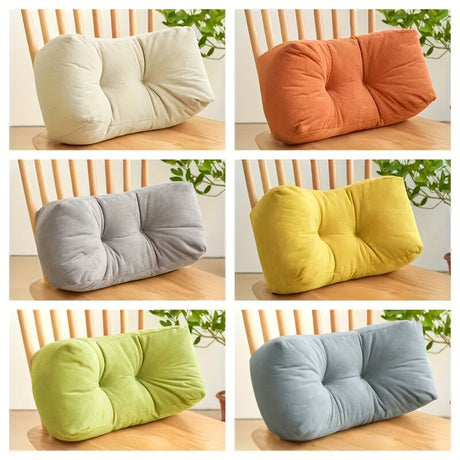 sunset orange**Cloud-Touch Chenille Multi-Function Lumbar Pillow: Supports Long-Hour Sitting, Removable & Washable Design, Gently Releases Pressure Every Day Like a Cloud**