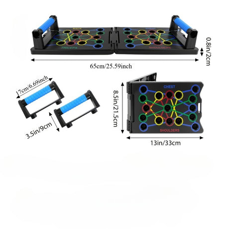 Multifunctional Folding Push-up Board, Home Fitness Push-up Stands, Versatile Home Exercise Equipment. It helps exercise and strengthen shoulders, chest, back, and triceps, improving overall fitness.