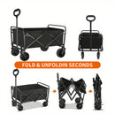 Foldable Shopping Cart, made of 600D waterproof Oxford fabric, equipped with all-terrain silent wheels. Suitable for beach/groceries/garden/shopping trips. A portable shopping cart with strong load-bearing capacity.