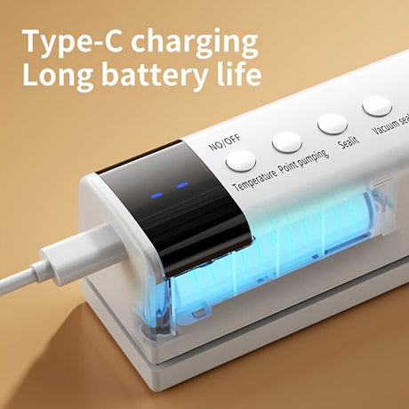 **1pc black Portable Wireless Vacuum Sealer｜USB Charging Compact Design, One-Touch Sealing for Long-Lasting Freshness, Ideal for Home & Outdoor Use**