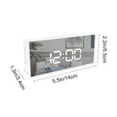 LED Mirror Desk Clock with Snooze Function & Temperature Display Digital Alarm Clock, Large LED Display Mirror Clock with Snooze, Adjustable Brightness, Suitable for Home Bedroom Living Room Office Travel (White)