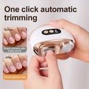 Smart Electric Nail Clipper 2-in-1 Polishing & Grooming Tool, USB Rechargeable, 500mAh Li-Polymer Battery. Features Anti-Cut Protection, Grinding, and Illumination. Suitable for Nail Trimming, Filing, Polishing, and Shaping. （white)