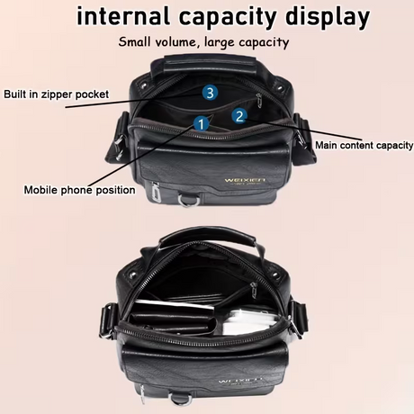 Men's retro crossbody bag (black) : High quality with multiple compartments, practical and versatile. It is the top choice for Father's Day, Valentine's Day and Christmas gifts