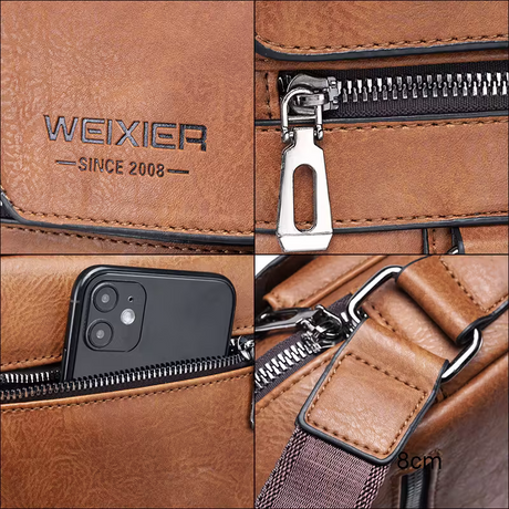 Men's retro crossbody bag (black) : High quality with multiple compartments, practical and versatile. It is the top choice for Father's Day, Valentine's Day and Christmas gifts