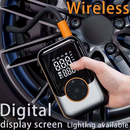 Portable wireless air compressor tire inflation pump - Equipped with digital pressure gauge, emergency LED light, 4x fast cordless design; built-in rechargeable battery; digital display tire inflation pump Suitable for car, motorcycle, bicycle tires and s
