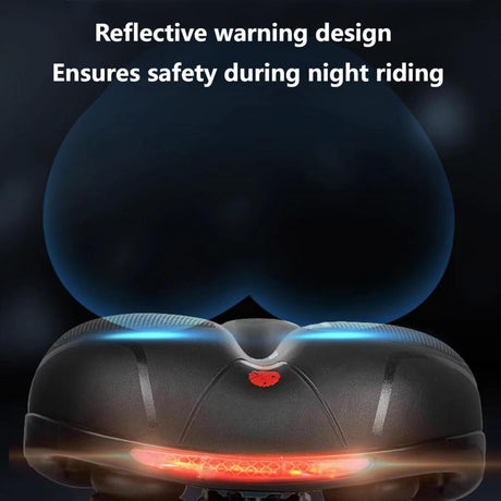 Wide, cushioned, and shock-absorbing bike saddle with memory foam and waterproof design – ensures ultimate comfort and support for every ride, whether on MTB, road, or indoor exercise bikes.