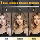 LED makeup mirror, portable travel mirror with foldable design and built-in lights, 3 lighting modes, intelligent adjustable light touch screen, USB rechargeable, portable illuminated beauty mirror, travel makeup stand with lights, bedroom makeup mirror,