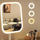 LED makeup mirror, portable travel mirror with foldable design and built-in lights, 3 lighting modes, intelligent adjustable light touch screen, USB rechargeable, portable illuminated beauty mirror, travel makeup stand with lights, bedroom makeup mirror,