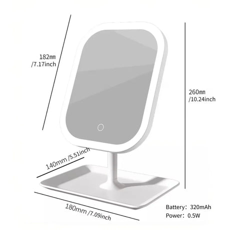 LED makeup mirror, portable travel mirror with foldable design and built-in lights, 3 lighting modes, intelligent adjustable light touch screen, USB rechargeable, portable illuminated beauty mirror, travel makeup stand with lights, bedroom makeup mirror,