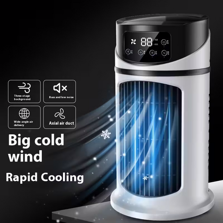 USB portable air conditioner humidifier - 6-speed adjustment, ultra-quiet 25 decibels, mini air conditioner for home, office and dormitory, 6-hour timer, festival gift, suitable for use in home, office and dormitory