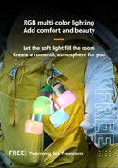 Two random color (green - yellow - white - red) outdoor camping lights, convenient for hiking, multi-scenario water bottle lights, ambient lights, suspended hanging lights with focused light